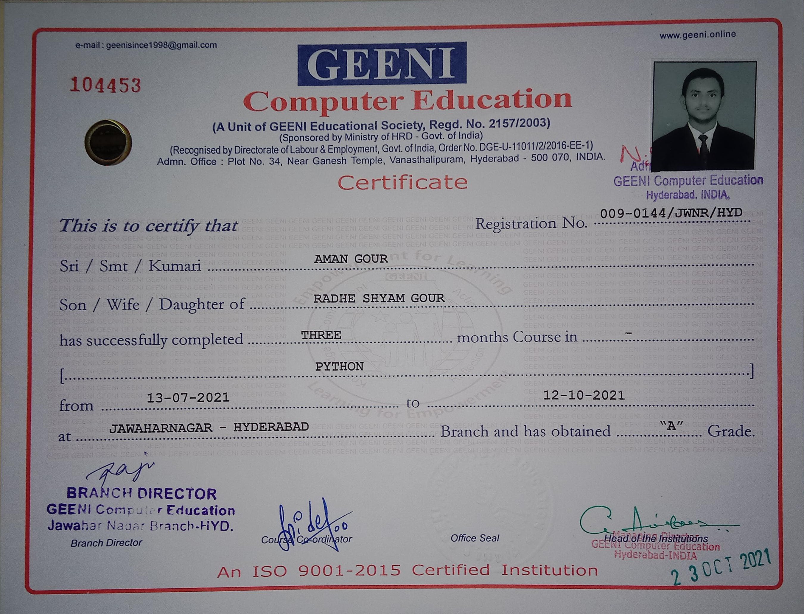 Certificate 2